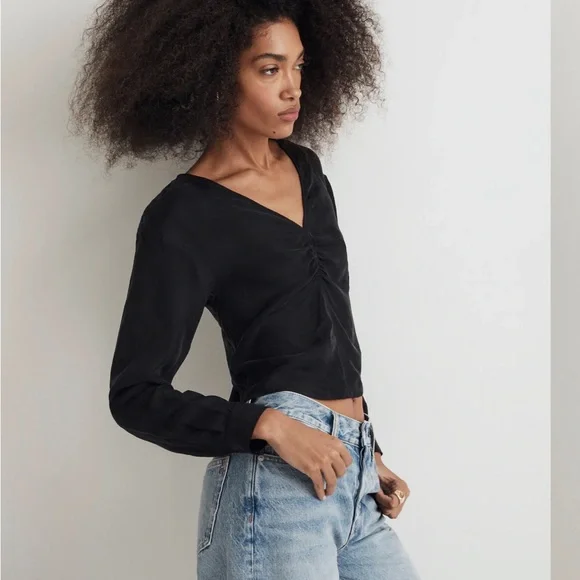 Madewell Brushed Ruched-Front Top Size 16 - Picture 7 of 15